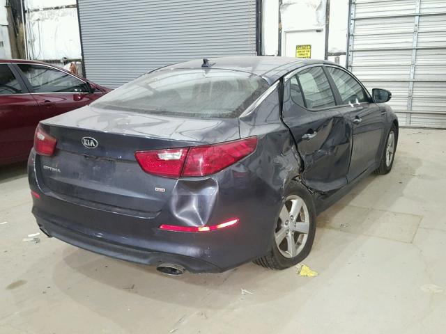 KNAGM4A71F5621827 - 2015 KIA OPTIMA LX GRAY photo 4