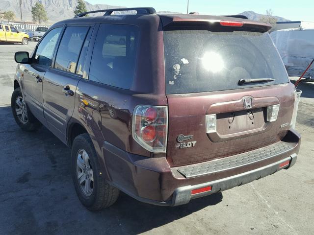 5FNYF18288B010799 - 2008 HONDA PILOT VP BURGUNDY photo 3