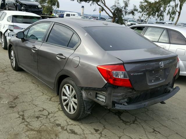 19XFB2F83CE307316 - 2012 HONDA CIVIC EX GRAY photo 3