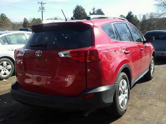 JTMZFREV9FD043350 - 2015 TOYOTA RAV4 LE RED photo 4