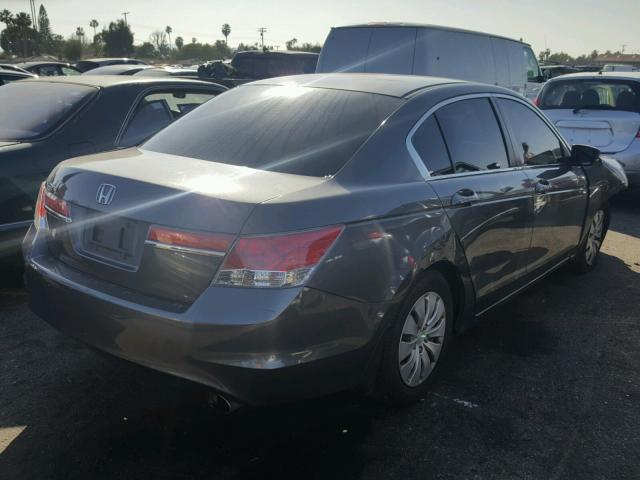 1HGCP2F3XCA165253 - 2012 HONDA ACCORD LX GRAY photo 4