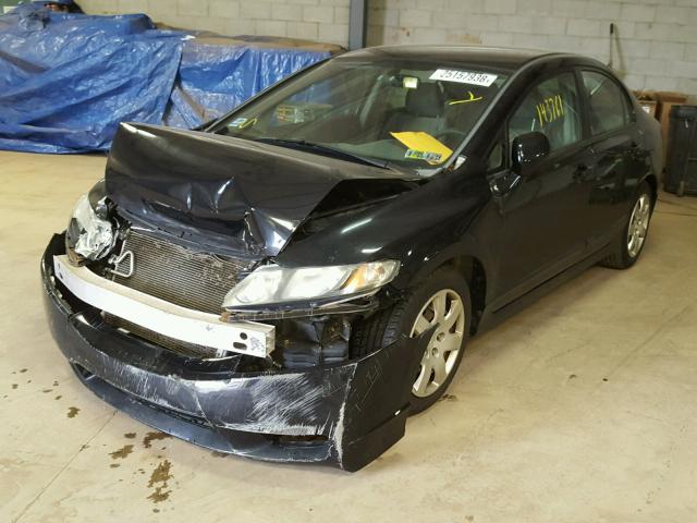 2HGFA16549H367932 - 2009 HONDA CIVIC LX BLACK photo 2