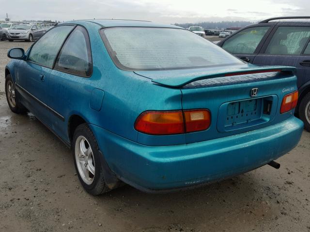 1HGEJ1166PL018122 - 1993 HONDA CIVIC EX TEAL photo 3