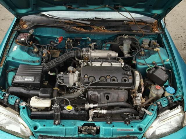 1HGEJ1166PL018122 - 1993 HONDA CIVIC EX TEAL photo 7