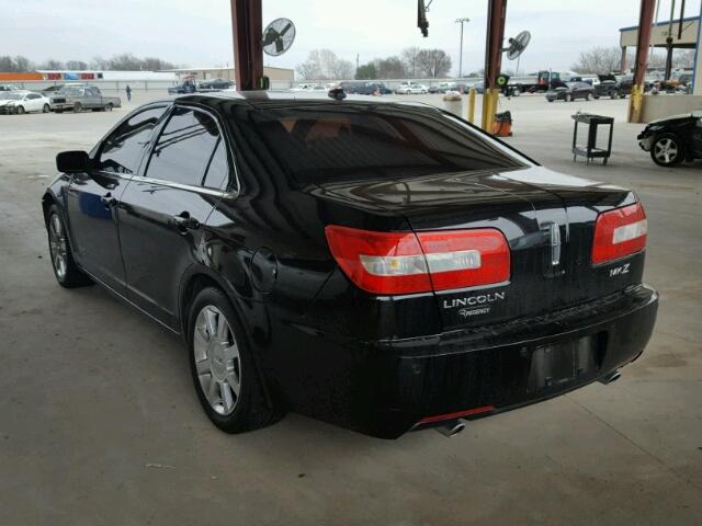 3LNHM26T58R610259 - 2008 LINCOLN MKZ BLACK photo 3