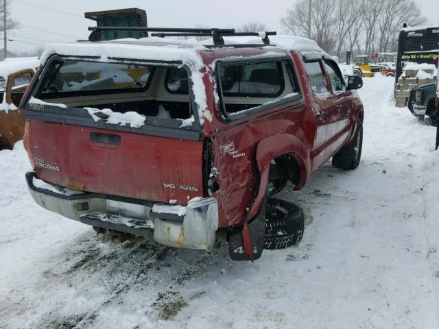 5TELU42N67Z363415 - 2007 TOYOTA TACOMA DOU RED photo 4