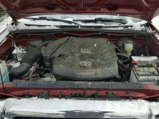 5TELU42N67Z363415 - 2007 TOYOTA TACOMA DOU RED photo 7