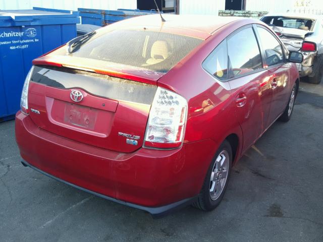 JTDKB20U067065478 - 2006 TOYOTA PRIUS RED photo 4