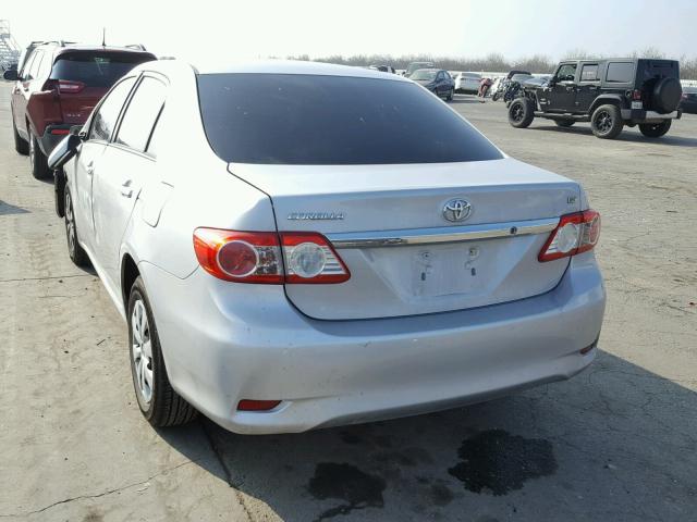 2T1BU4EE6BC607103 - 2011 TOYOTA COROLLA BA SILVER photo 3