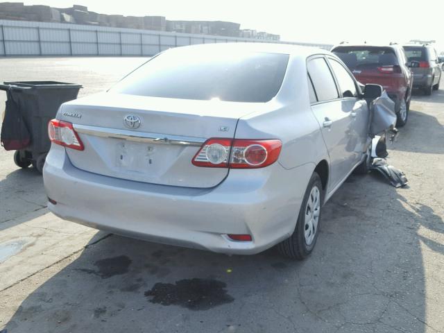 2T1BU4EE6BC607103 - 2011 TOYOTA COROLLA BA SILVER photo 4