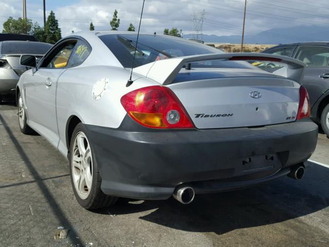 KMHHN65F44U133200 - 2004 HYUNDAI TIBURON GT SILVER photo 3