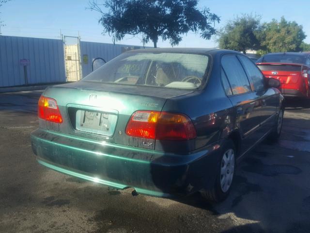 2HGEJ6619YH553244 - 2000 HONDA CIVIC BASE GREEN photo 4