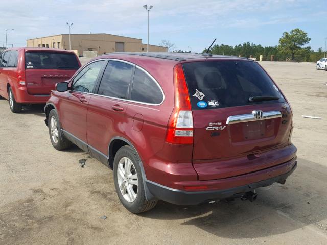 5J6RE3H71AL027925 - 2010 HONDA CR-V EXL RED photo 3