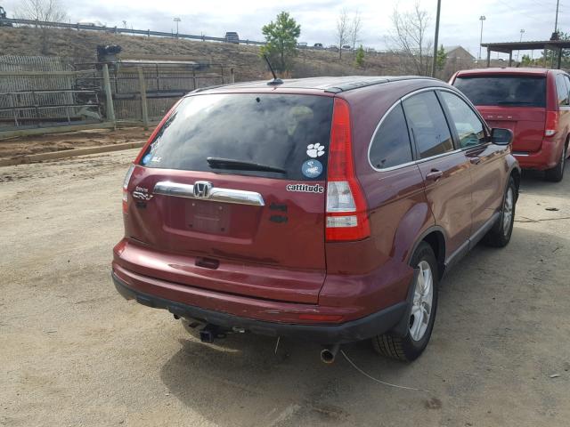 5J6RE3H71AL027925 - 2010 HONDA CR-V EXL RED photo 4