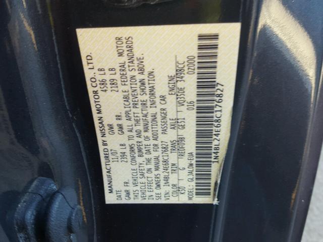 1N4BL24E68C176827 - 2008 NISSAN ALTIMA 3.5 GRAY photo 10