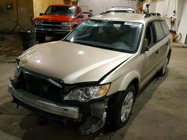 4S4BP60C587346917 - 2008 SUBARU OUTBACK GOLD photo 2