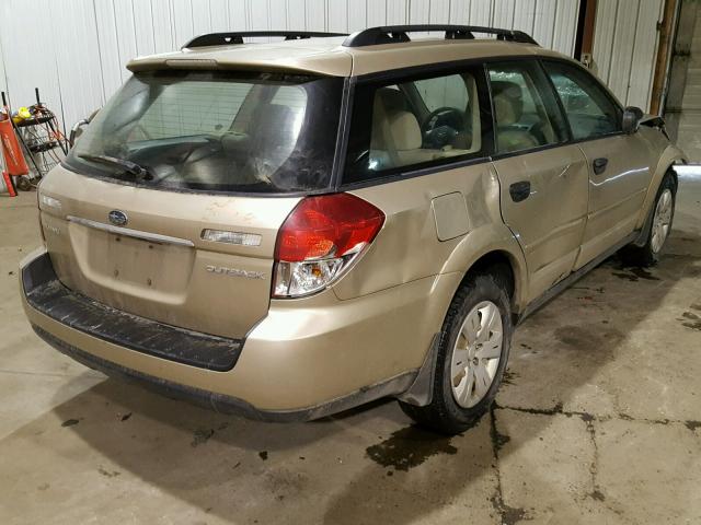 4S4BP60C587346917 - 2008 SUBARU OUTBACK GOLD photo 4