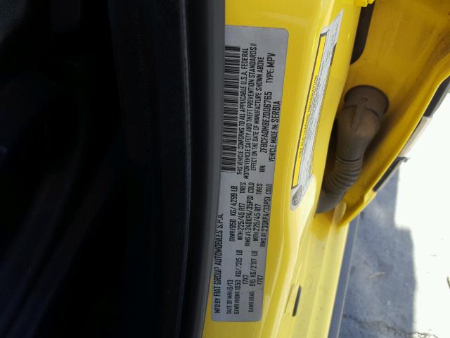 ZFBCFADH8EZ006765 - 2014 FIAT 500L TREKK YELLOW photo 10