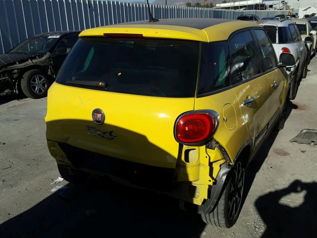 ZFBCFADH8EZ006765 - 2014 FIAT 500L TREKK YELLOW photo 4