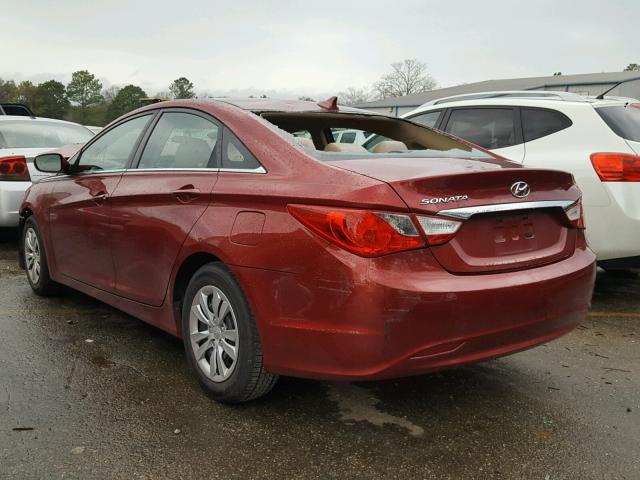 5NPEB4ACXBH248892 - 2011 HYUNDAI SONATA GLS RED photo 3