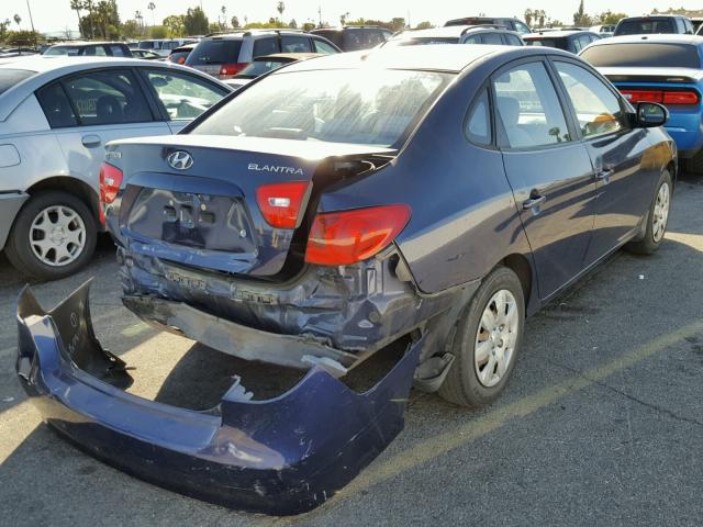 KMHDU46D98U292027 - 2008 HYUNDAI ELANTRA GL BLUE photo 4