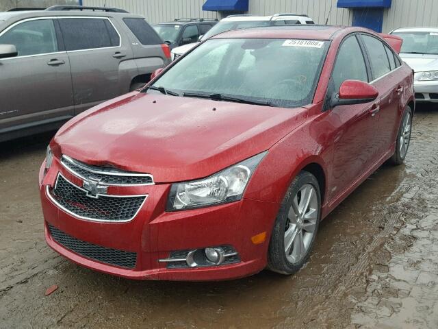 1G1PG5SB5E7138730 - 2014 CHEVROLET CRUZE LTZ RED photo 2