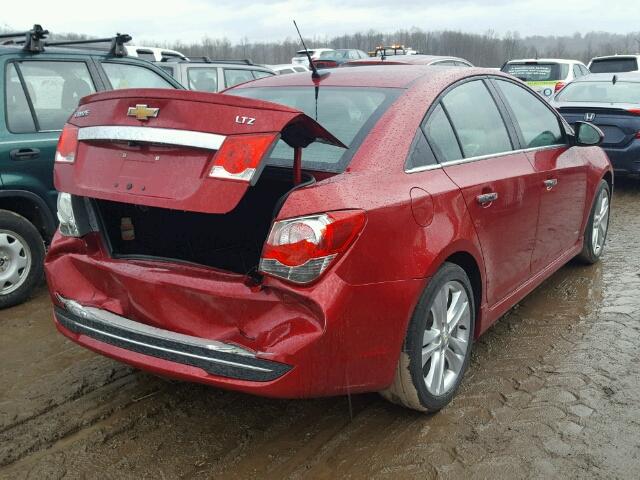 1G1PG5SB5E7138730 - 2014 CHEVROLET CRUZE LTZ RED photo 4