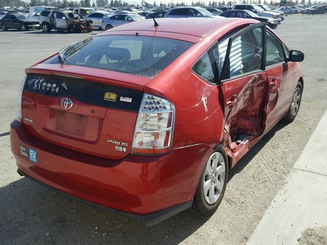 JTDKB20U267537826 - 2006 TOYOTA PRIUS RED photo 4