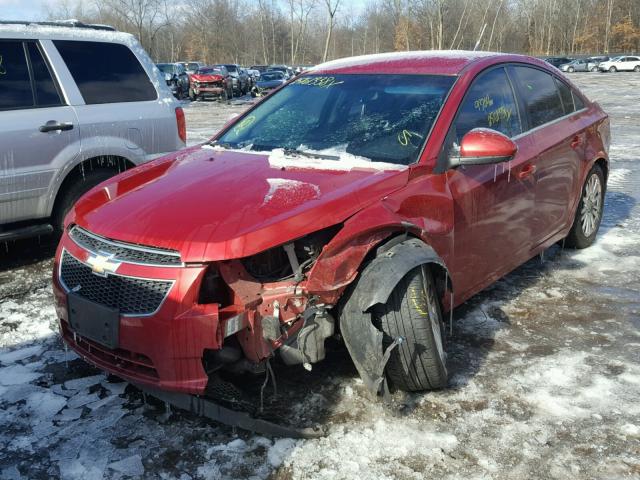 1G1PK5S99B7304397 - 2011 CHEVROLET CRUZE ECO RED photo 2