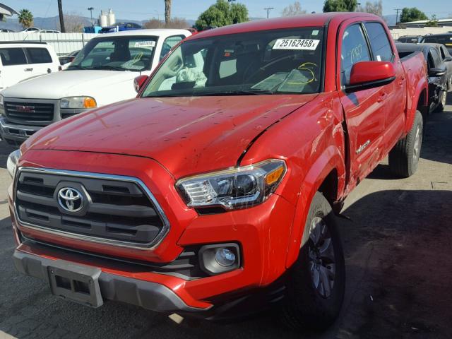 5TFAX5GN3GX052299 - 2016 TOYOTA TACOMA DOU RED photo 2