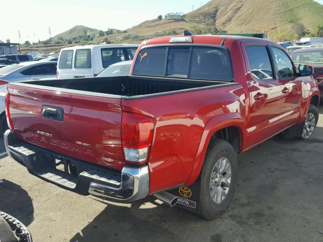 5TFAX5GN3GX052299 - 2016 TOYOTA TACOMA DOU RED photo 4