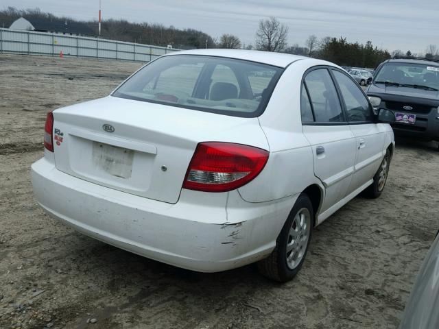 KNADC125736246257 - 2003 KIA RIO WHITE photo 4