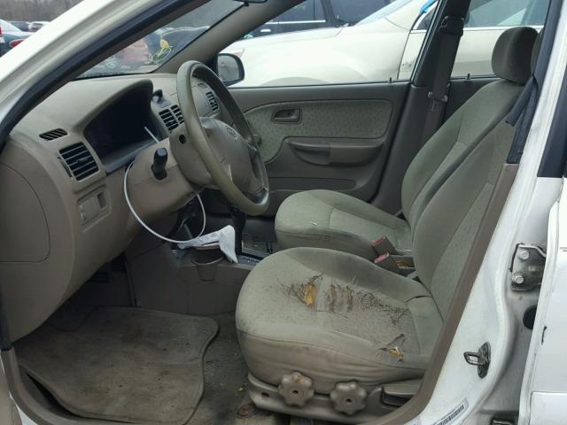 KNADC125736246257 - 2003 KIA RIO WHITE photo 5