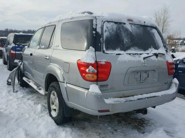 5TDZT34A82S076942 - 2002 TOYOTA SEQUOIA SR SILVER photo 3