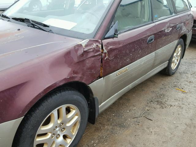 4S3BH6755Y7612672 - 2000 SUBARU LEGACY OUT BURGUNDY photo 9