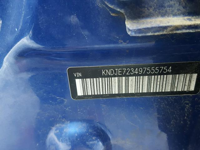 KNDJE723497555754 - 2009 KIA SPORTAGE L BLUE photo 10