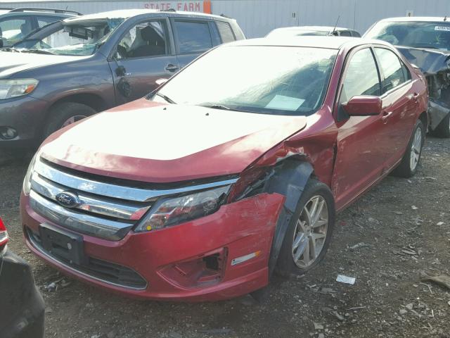 3FAHP0JA3BR218805 - 2011 FORD FUSION SEL RED photo 2