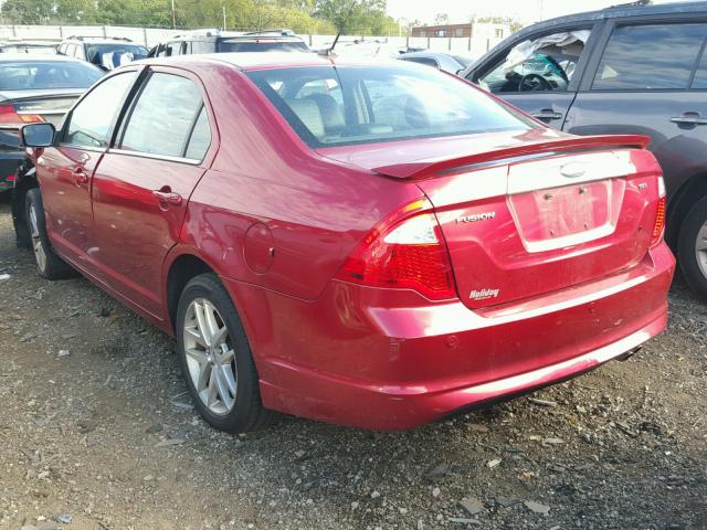 3FAHP0JA3BR218805 - 2011 FORD FUSION SEL RED photo 3