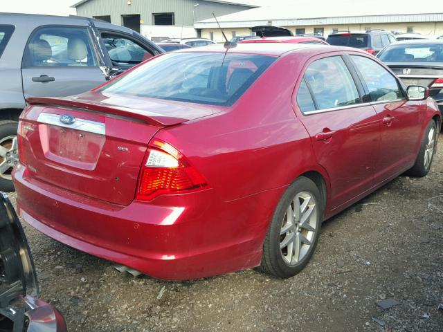 3FAHP0JA3BR218805 - 2011 FORD FUSION SEL RED photo 4