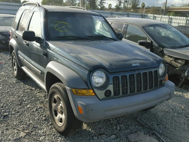 1J4GK48K76W113918 - 2006 JEEP LIBERTY SP GREEN photo 1