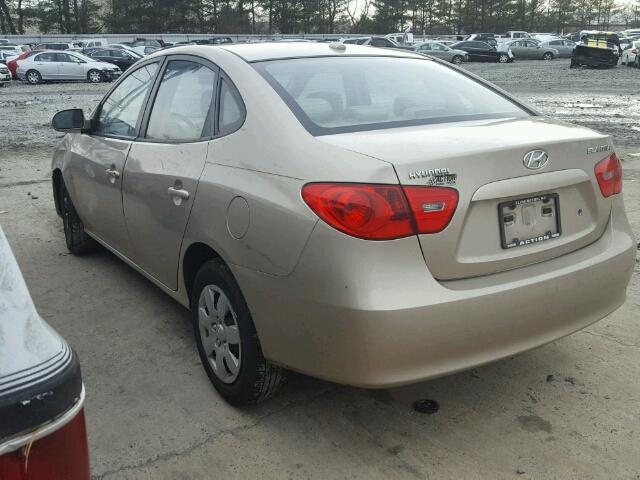 KMHDU46DX8U568537 - 2008 HYUNDAI ELANTRA GL BEIGE photo 3