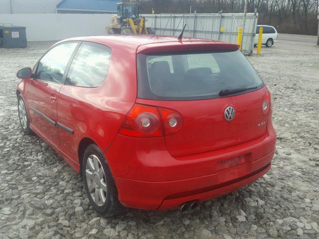 WVWAR71K87W123538 - 2007 VOLKSWAGEN RABBIT RED photo 3