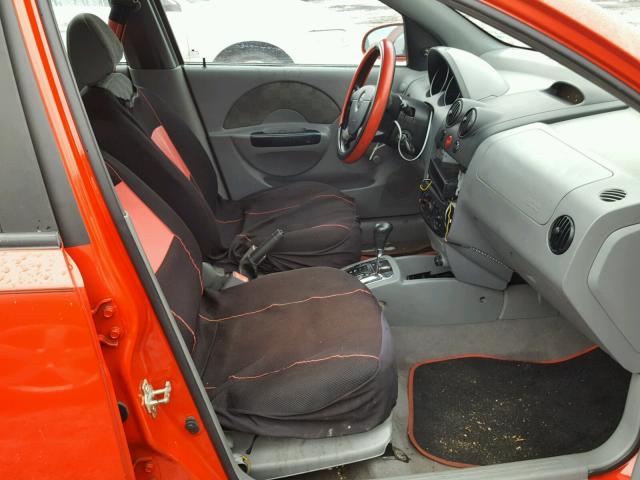 KL1TD626X5B503012 - 2005 CHEVROLET AVEO BASE RED photo 5
