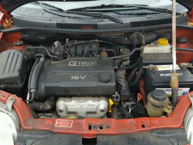 KL1TD626X5B503012 - 2005 CHEVROLET AVEO BASE RED photo 7