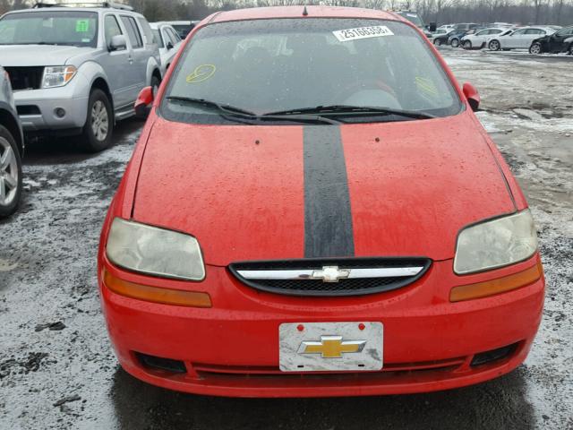 KL1TD626X5B503012 - 2005 CHEVROLET AVEO BASE RED photo 9