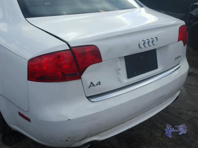 WAUBF78E46A186030 - 2006 AUDI A4 S-LINE WHITE photo 9