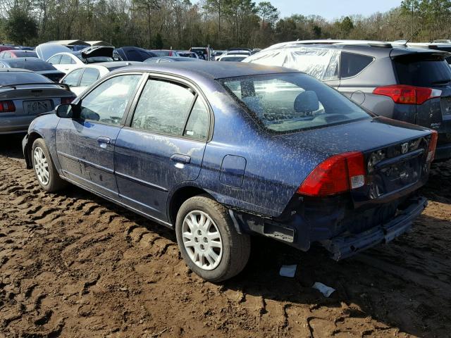 2HGES16575H611480 - 2005 HONDA CIVIC LX BLUE photo 3