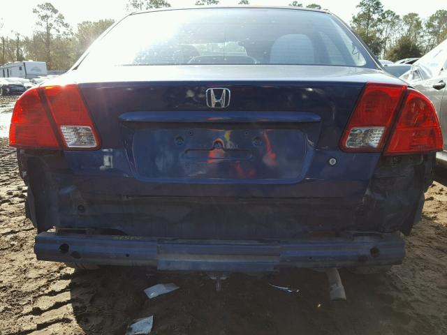 2HGES16575H611480 - 2005 HONDA CIVIC LX BLUE photo 9