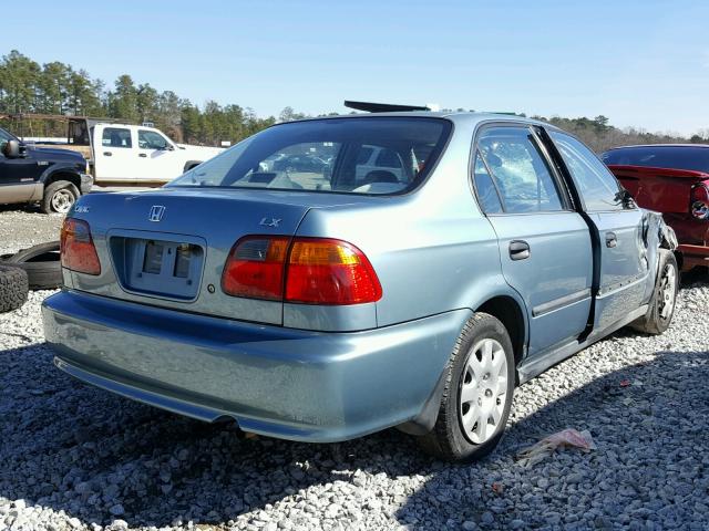 1HGEJ6674YL000783 - 2000 HONDA CIVIC LX TEAL photo 4