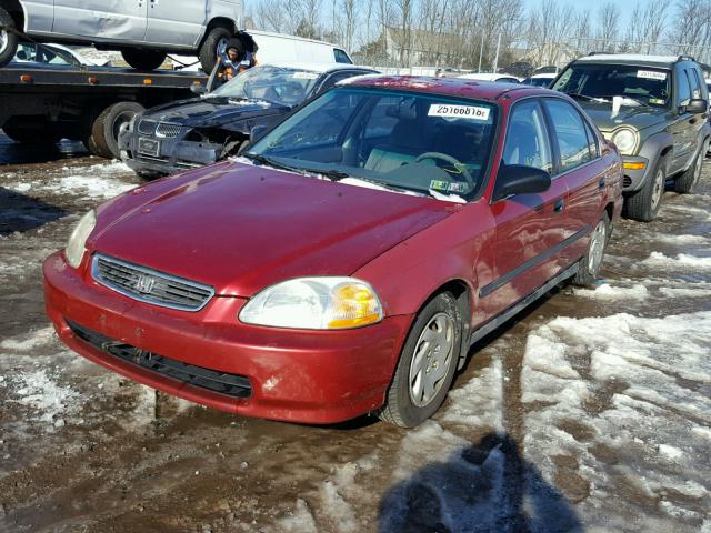 1HGEJ6675VL029804 - 1997 HONDA CIVIC LX RED photo 2